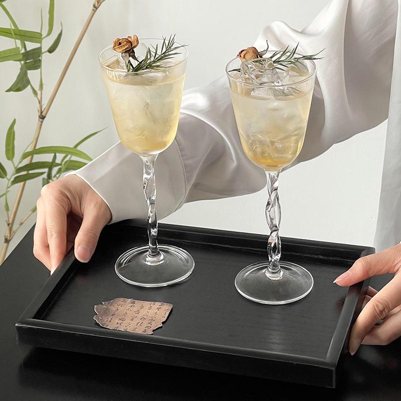 Niche Retro Stemware: High-End Tipsy Cocktail, Wine & Champagne Glass Set