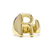 Ring - LUXENTER - Alphabet R - Adjustable Size - 18k Gold Plated - Golden