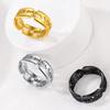 Stainless Steel Thick Blunt Blades Rings for Men Women Size 7-14 Safe Wearing Gothic Punk Cool Ring Party Jewelry Gift