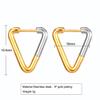 Stainless Steel Heart Hoop & Triangle Earrings with Five-Pointed Studs - Elegant Stackable Design