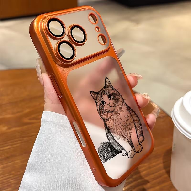 

Personalized Photo Line Drawing Pattern Frosted PC Phone Case For iPhone 17 16 15 14 13 12 Pro Max Custom Gift For iPhone 15