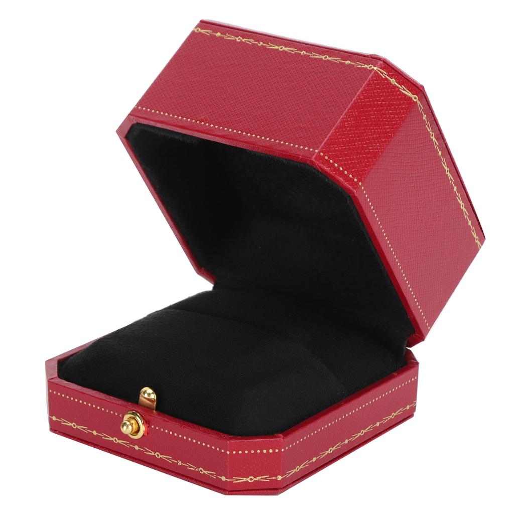 2PCS Ring Box Jewelry Storage Display Ring Gift Case for Proposal Engagement WeddingRed