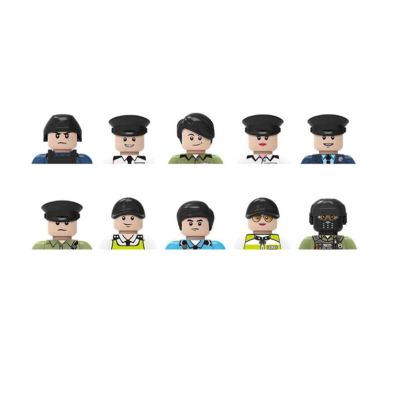 Non-Toxic City Characters Action Figures Building Blocks Policeman Teacher Fireman Occupation Mini Figurine Dolls Bricks Set Children Toys
