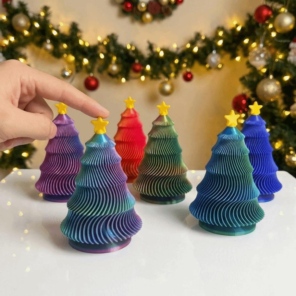 Plastic Rotating Christmas Tree Decoration Colorful Star Top Christmas Tree Office
