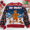 Oh Snap Funny Gingerbread Christmas Ugly Sweater Men Clothes Cute Neon Print Loose Sport Sweater Festival Unique Gift Sweatshirt