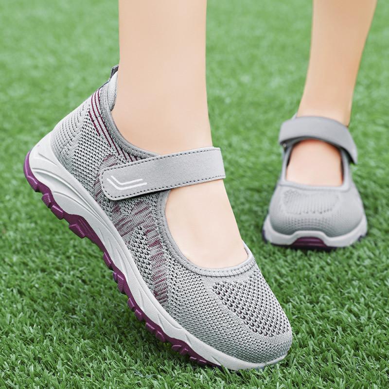 Women's Shoes Spring Women's 2025 New Casual Single Shoes Women's Shoes Breathable Velcro Middle-aged and Elderly Mother Shoes