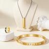 Elegant Roman Numeral Stainless Steel Jewelry Set: Ring, Bracelet & Necklace