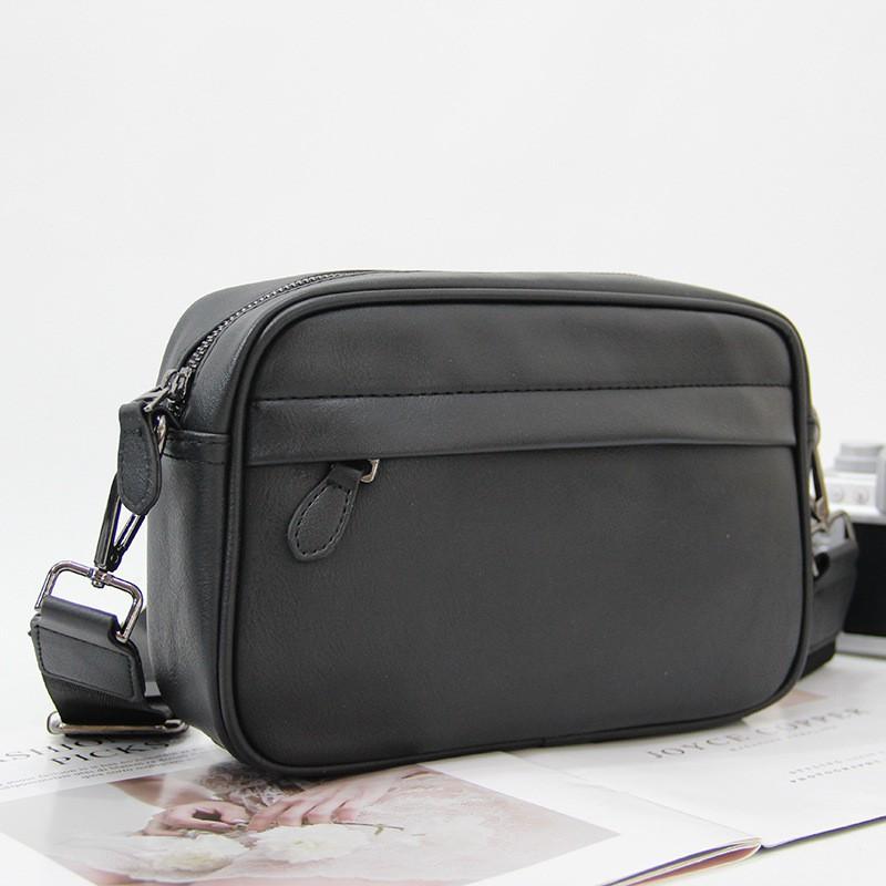 Fashionable Fashion Brand Men's Casual Horizontal Shoulder Bag Korean Leather Crossbody Small Square Backpack