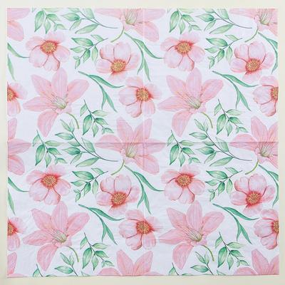 20pcs/Pac 33*33cm 2-Ply Disposable Party Napkin Flower Pattern