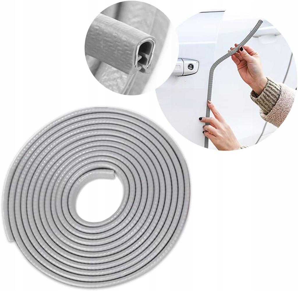 Mocna Zbrojona Uszczelka Krawędziowa Na Rant Listwa 10Mm X 8Mm X 5M Szara