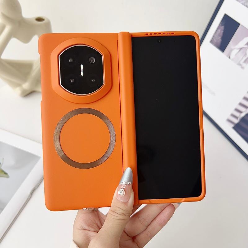 For Huawei Mate X7 Case Hinge Protection Oil Spray Soft Touch Solid Color Magnetic Protective Screen Frame Cover
