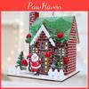 Christmas Tree And House Scene Decor With Fabric Material For Festive Window Display