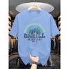 Men's summer 100 cotton fashionable casual sports loose fit plus palm tree pattern printed round neck short sleeved T-shirt top