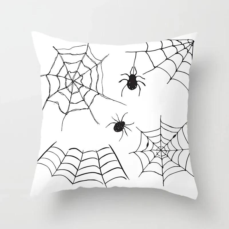 Halloween Theme Pillow Cover Car Office Living Room Sofa Halloween Pumpkin Lantern Decoration Pillow Cover
