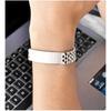 Mens Geometric Blank Titanium Steel Bracelet With Engraving Space Gold Black Tone Fashion OL Style Business Gift