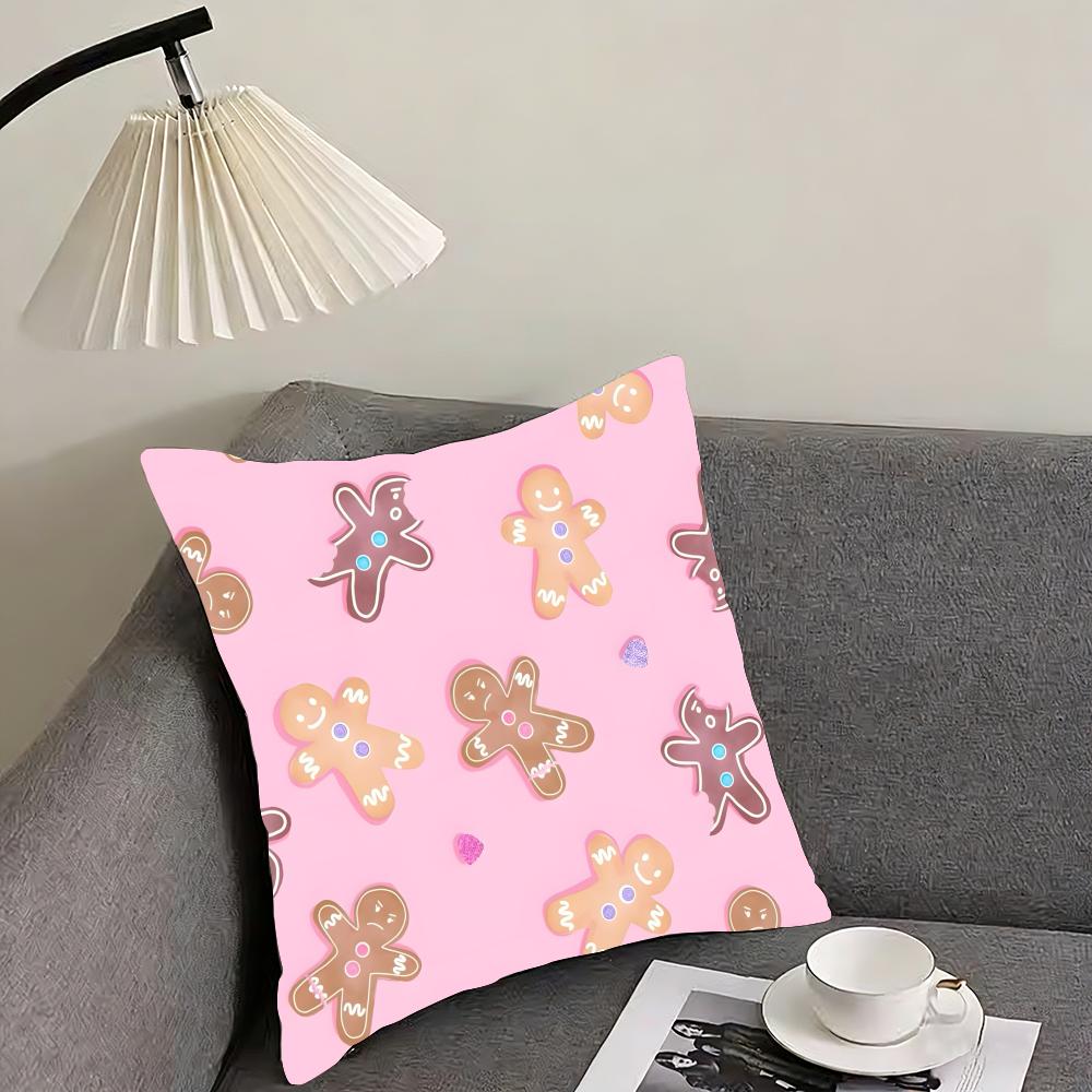 Cookie Run Kingdom Gingerbrave Cushion Cover Reversible Plush Pillow Cover – For car, sofa, bedroom, perfect as a gift.