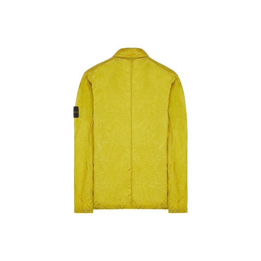 Stone Island Ss23 Nylon Meta Series Solid Color Metallic Nylon Long Sleeve Zip Chest Strap Jacket Men jackets Yellow 781510919-V0030