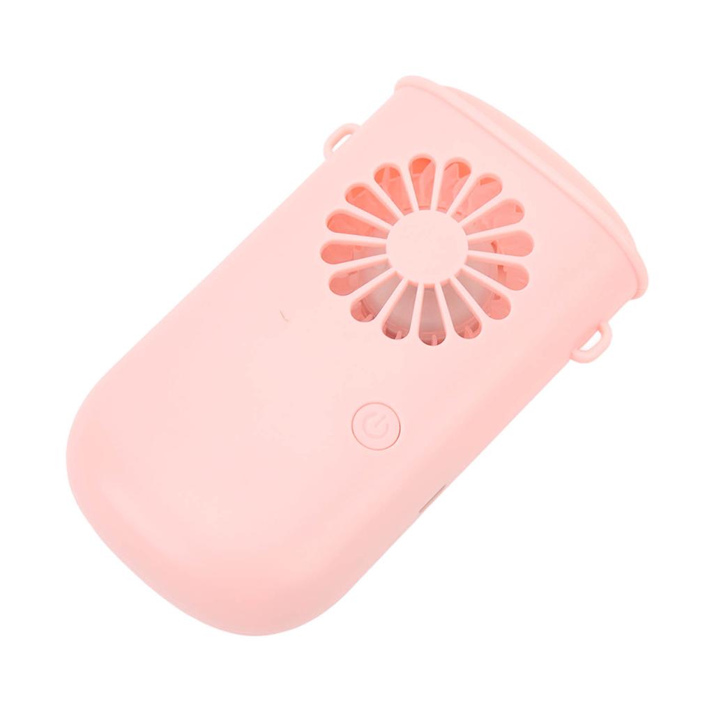 Przenośny wentylator na szyję z 3 prędkościami, ładowany, 800mAh, mini wentylator naszyjnikowy do biura, na kemping, na wędrówki, różowy