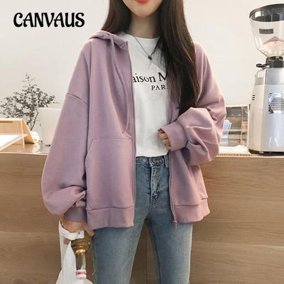 Felpa con cappuccio taglie forti da donna con cerniera autunno e inverno BF casual giacca imbottita larga