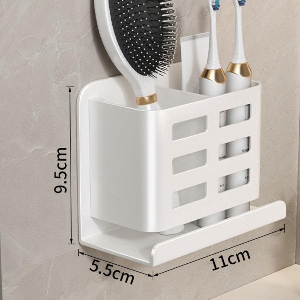 Nowy Uchwyt na Szczoteczki do Zębów Montowany na Ścianie ze Stopu Aluminium Bez Wiercenia Samoprzylepny Stojak na Przybory Uchwyt na Maszynkę do Golenia Kuchnia