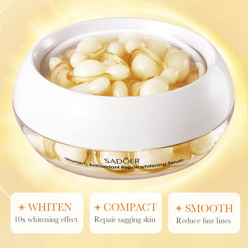 30pcs SADOER Vitamin C Face Serum Capsule Facial Moisturizing Firming Facial Essence Beauty Face Skin Care Products