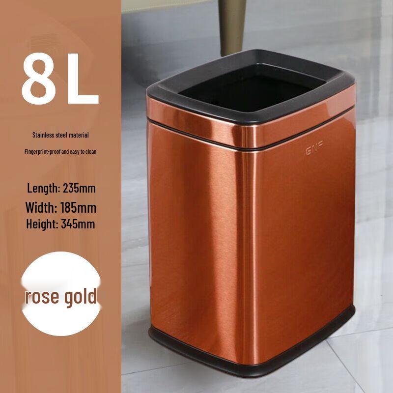 

Xuanyong Square Open-Top Stainless Steel Trash Can