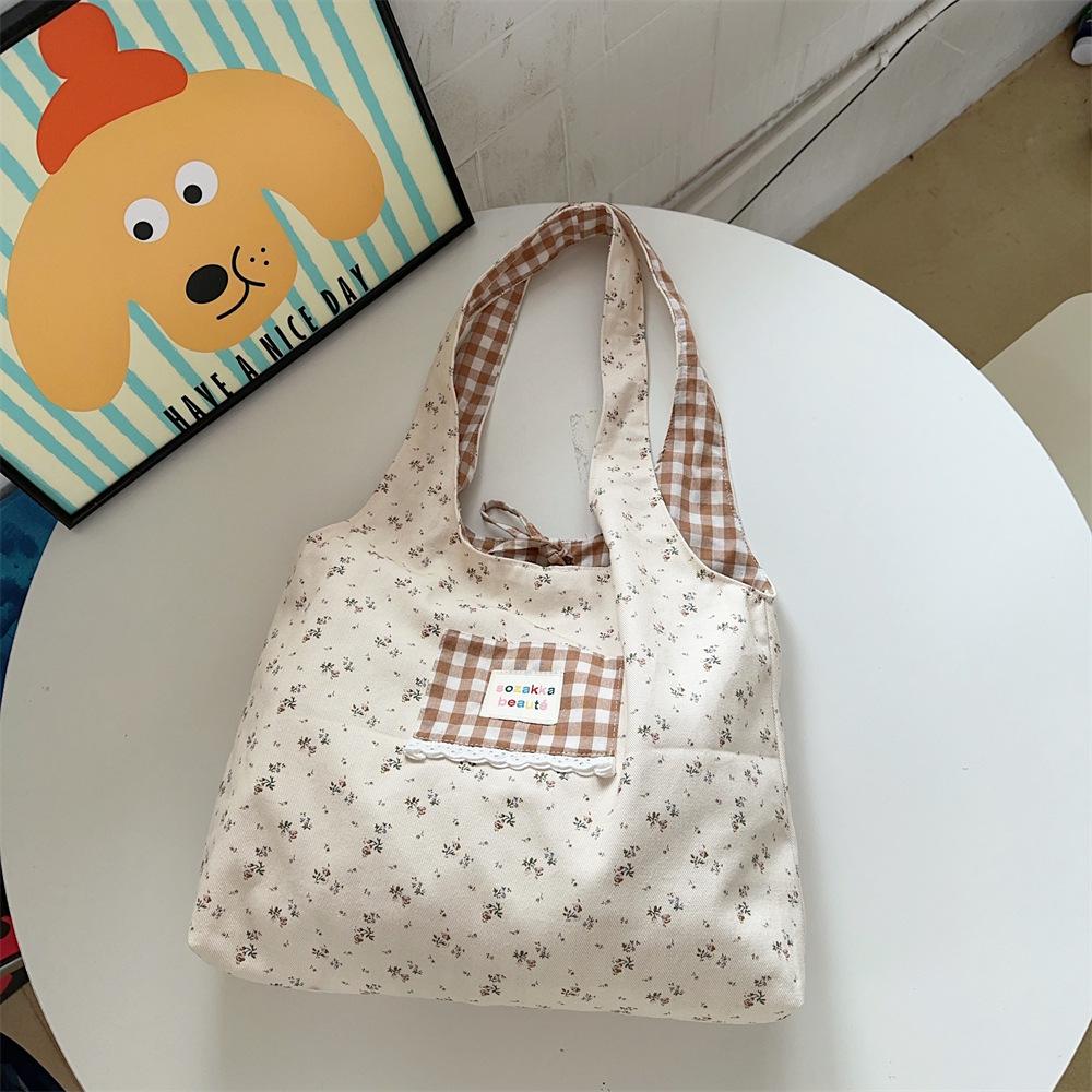 22 Flower Art Canvas Floral Vest Bag Fairy Bag Student Portable Large Capacity Commuter Shoulder