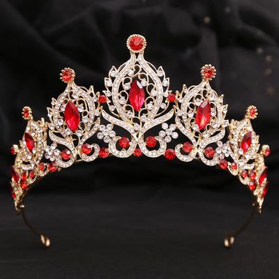 New Crystal Bridal Crown Tiara Temperament Alloy Western Wedding Hair Accessories