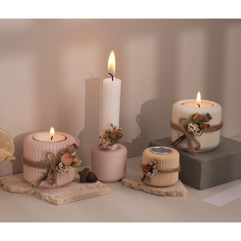 Multipurpose Cylinder Silicone Candlestick Molds for Candle Cup Candle Holder Stand, Silicone Tealight Holder Molds