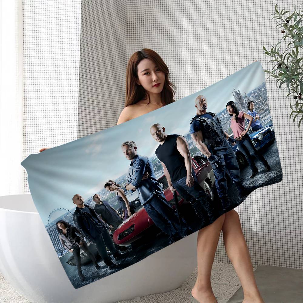 F-Fast And Furious Classic Vintage Microfiber Printed Beach Mountain Climbing Yoga Beach Swimming Running Absorbent Soft Towel