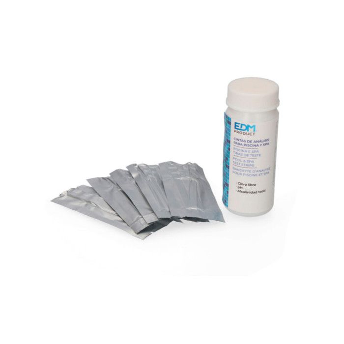 Testovací proužky - EDM - pH-Chlor-TAC - Měření pH - Měření chloru - 50 kusů