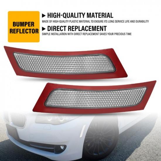 

Clear Front Bumper Side Marker Reflector Light Lamp For 11-16 BMWF10 5-Series EA