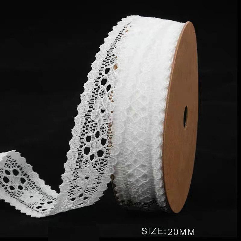 5 метров Кружевная лента 25 мм Белая ткань для упаковки подарков Рождественский Свадебный Декор Поделки своими руками Эластичная кружевная лента Швейные аксессуары 5 Meters