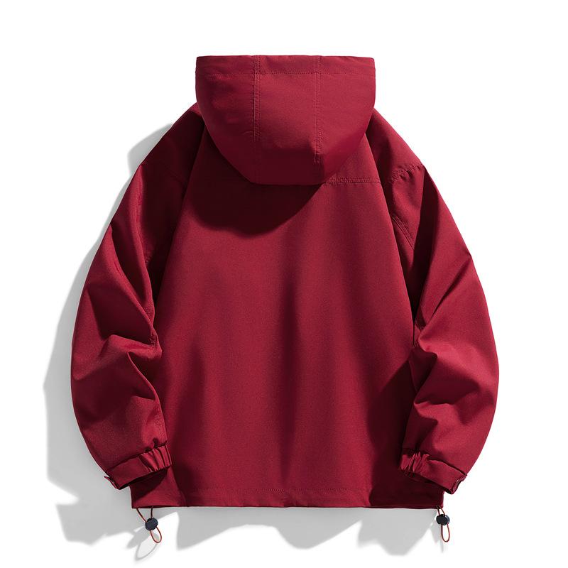 Autumn new outdoor jackets for men and women, trendy windproof and waterproof hooded work jackets, windbreakers, jackets for men
