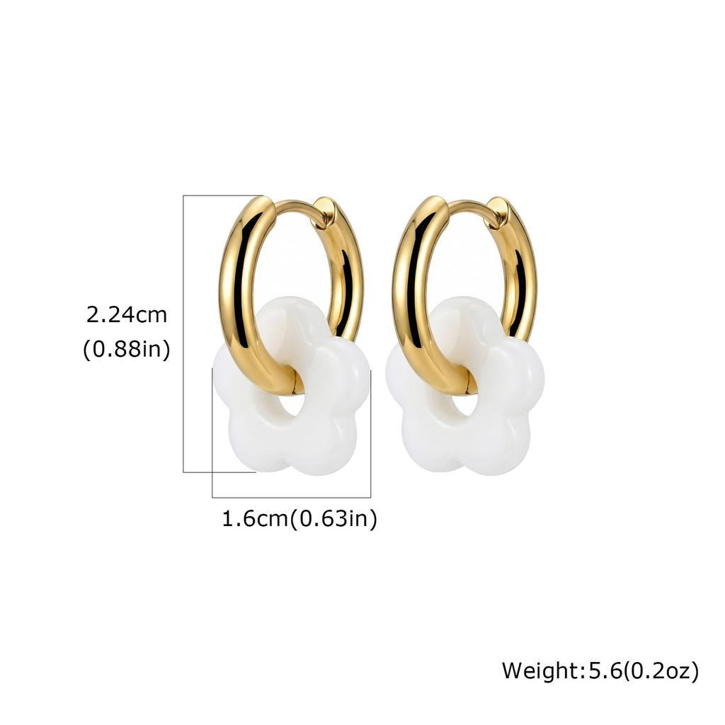 Wind colored flower earrings, copper earrings, niche women's accessories, Hua Lanxin 1073