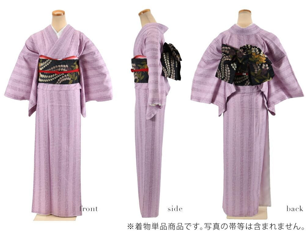 Washable single item Fine pattern baby kimono, lining, [Nagomiya] preta, lining, tailored, ladies' L, stripes_navy