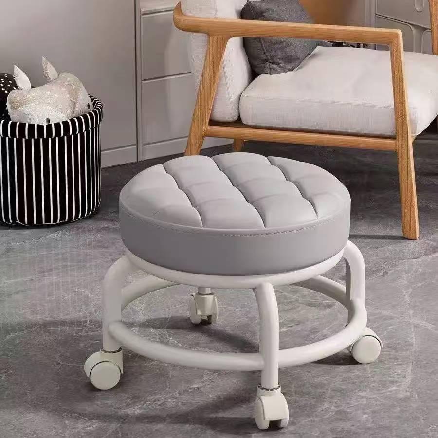 Plastic Swivel Caster Mobile Low Stool for Living Room or Nursery