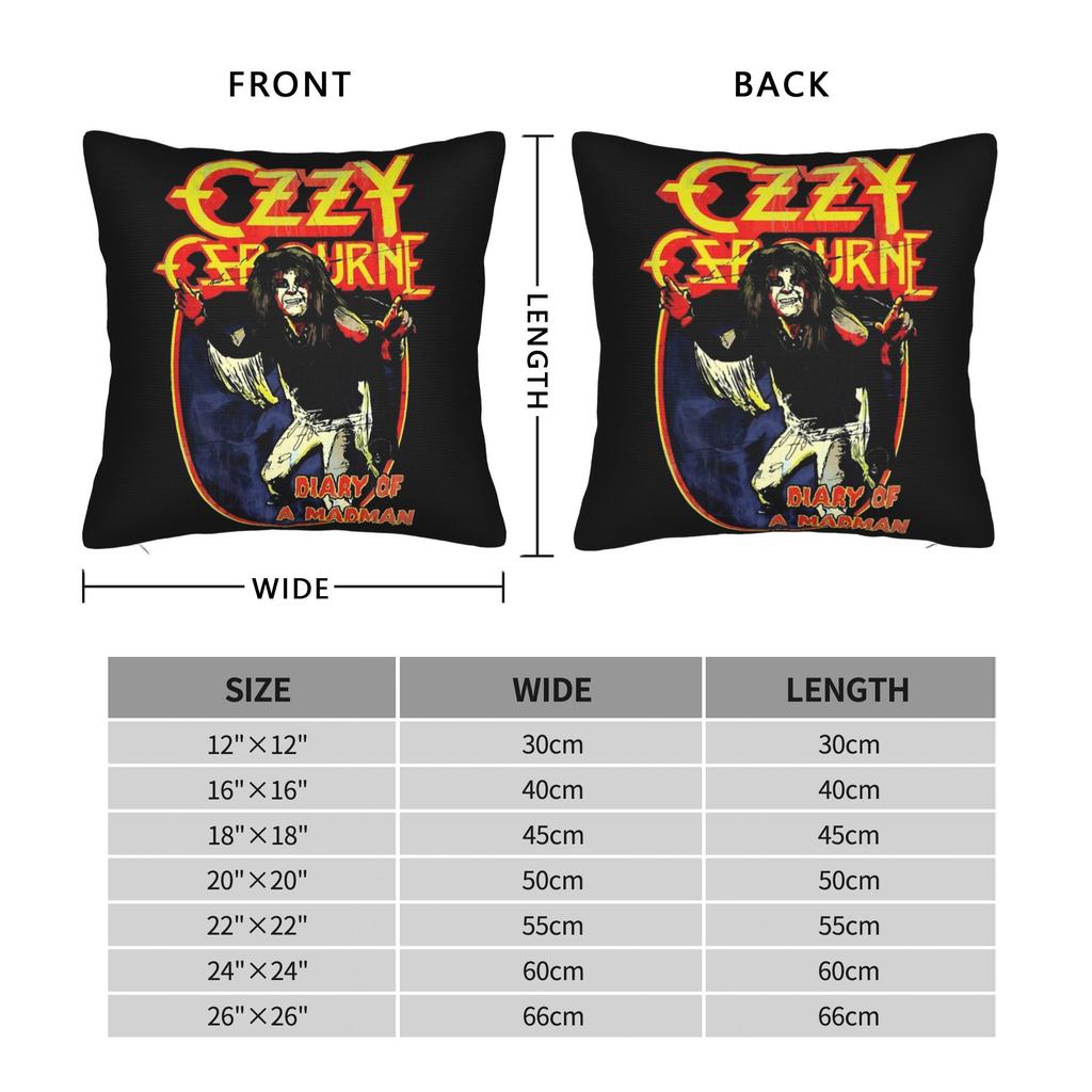 Pillow Case Ozzy Osbourne  Custom  Pillow Cover For Living Room Bed Chair Retro Trendy Pillowcases