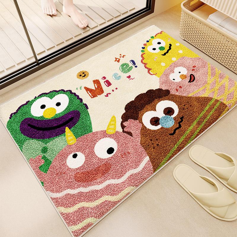 Cartoon Bathroom Floor Mat Absorbent Quick Drying Foot Mat Wear-resistant Toilet Anti Slip Mat