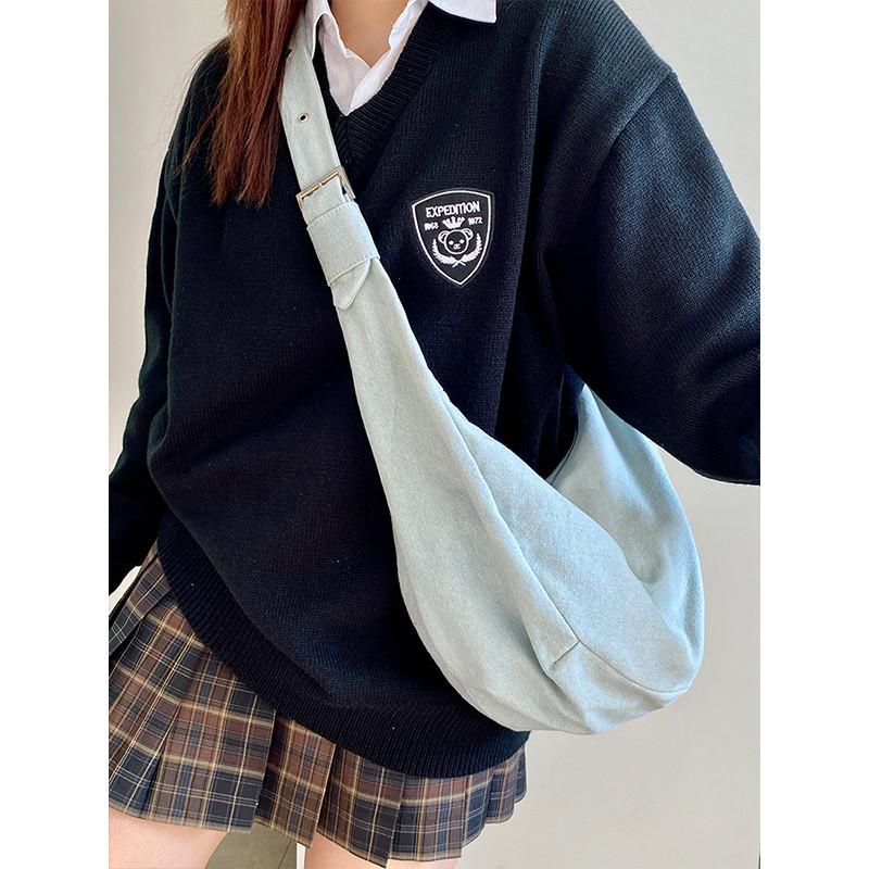 Ielgy Korean Version Cloth Bag Dumpling Bag Simple Large-Capacity Shoulder Messenger Bag