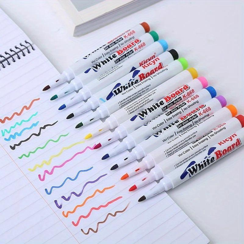 8/12pcs Whiteboard Marker Pens Set, Erasable Colorful Liquid Chalk Pens, School Office Writing, Painting Stationary, Art Supplie