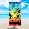 Toalla de Playa Atardecer Tropical Árbol de Palma Grande Ola del Océano Toalla de Baño Secado Rápido Libre de Arena Piscina Microfibra Manta de Viaje