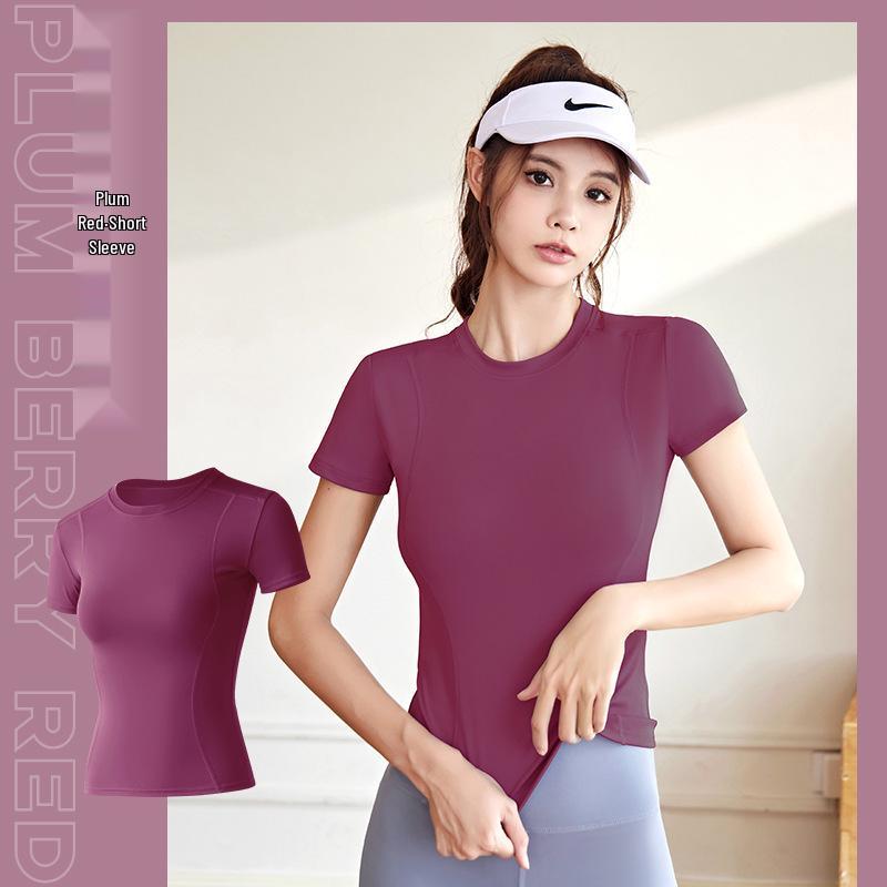 Women's Slim Fit Yoga & Gym T-Shirt - Short Sleeve Summer Activewear