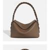 Small Woven Pillow Bag Genuine Leather Versatile Handbag Commuting Shoulder Large Capacity Simple Crossbody