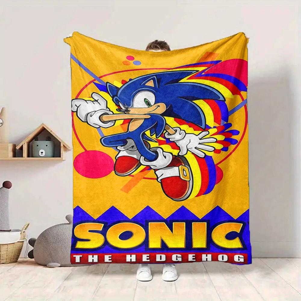 1pc Sonic Adventure Flannel Blanket, Soft Skin Friendly with Digital Printing, Various Sizes Available for Family, Friends, Birthday