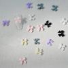 30Pcs/1Box White Ribbon Resin Bowknot Nail Charm Parts 3D Ribbon Nail Art Decoration Accessories Diy Manicure Design