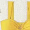 Women's Ring Bikini Set Wide Strap High Cut Two Piece Swimsuit
