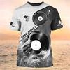 DJ Singer Graphic 3D Printed Top Fashionable Casual Short Sleeved Men's T-shirts - Soft Medium Stretch Polyester Fabric Summer Relaxed Fit Clothing