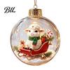 Decorative Hanging Balls Glowing Christmas Story Ornament, Light?Up Mini Holiday Scene Ball with Warm Garden Party Ornaments LED Light, Clear