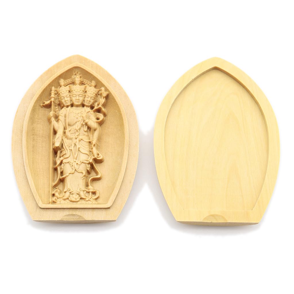 

special Buddhist statue Standing statue of Brahma incense holder Buddha Guardian deity width wood carving made from cypress wood 17545 Kurita s